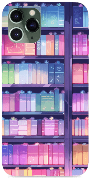 Könyvespolc a szivárvány színeiben