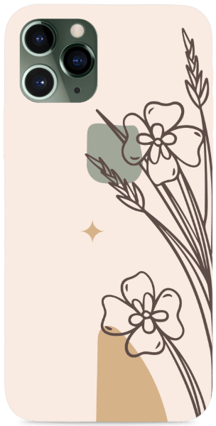 virág vonalrajz, barna