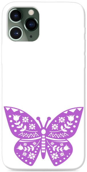 Lilás folklór lepke - átlátszó háttér