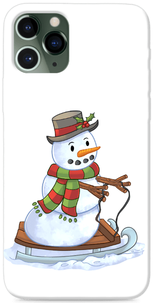 Szánkózó hóember - átlátszó háttér