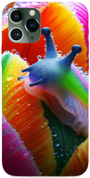 Rainbow Snail on Rainbow Tulip