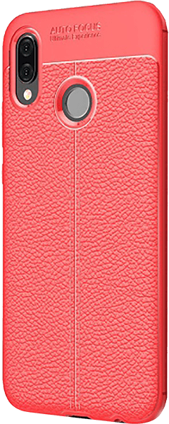 Huawei P20 Lite ütésálló tok varrás mintás piros