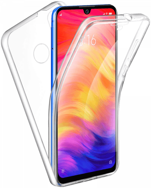 Xiaomi Redmi Note 6 Pro kemény hátlap szilikon előlap 360 ° védelem átlátszó