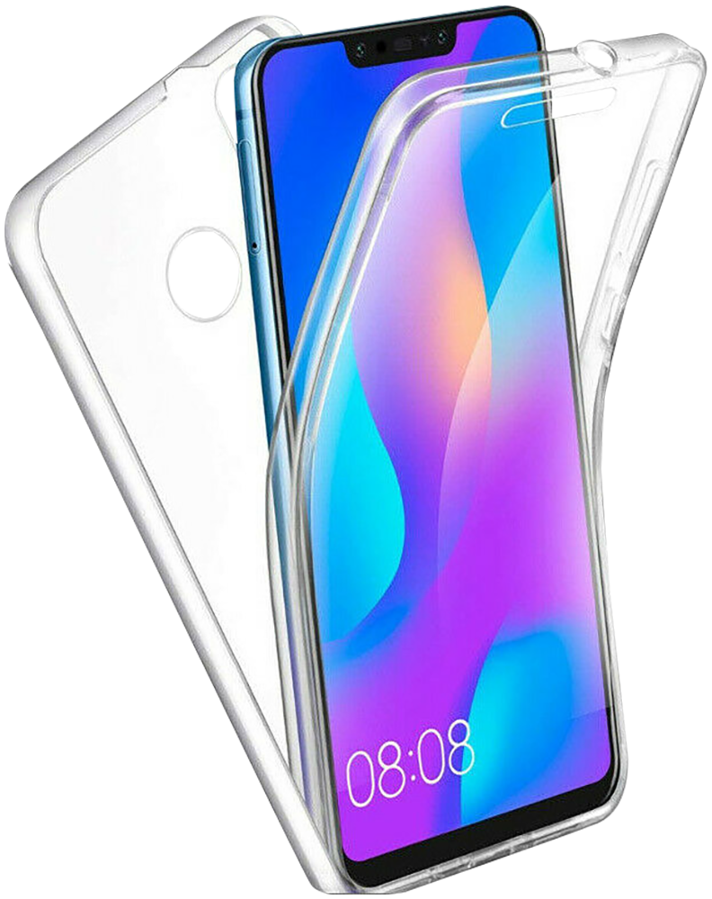 Huawei Y9 2019 kemény hátlap szilikon előlap 360 ° védelem átlátszó