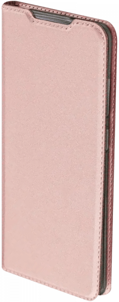 Samsung Galaxy A11 (SM-A115F) oldalra nyíló flipes bőrtok elől-hátul mágneses rozéarany