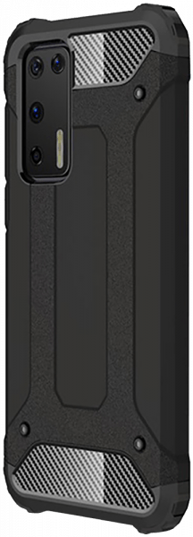 Huawei P40 ütésálló tok légpárnás sarkas, hibrid Forcell Armor fekete