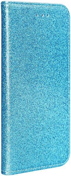 Apple iPhone 11 Pro oldalra nyíló flipes bőrtok csillámos kék