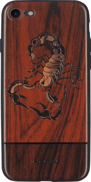 Apple iPhone 8 kemény hátlap fa mintás skorpióval