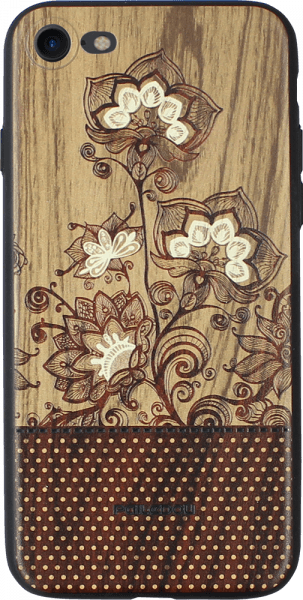 Apple iPhone SE (2020) kemény hátlap fa mintás virágokkal
