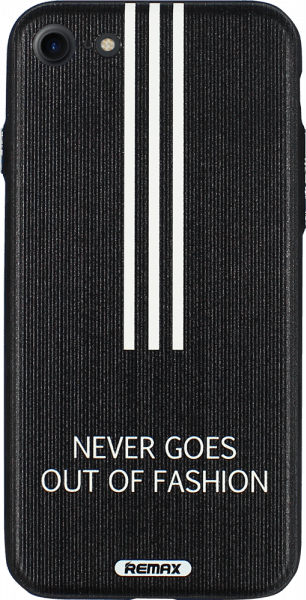 Apple iPhone 7 kemény hátlap fekete recés tok fehér csíkokkal REMAX