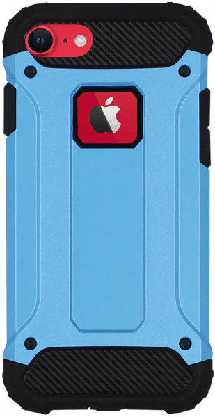 Apple iPhone 8 ütésálló tok logó kihagyós légpárnás sarkas, hibrid Forcell Armor kék