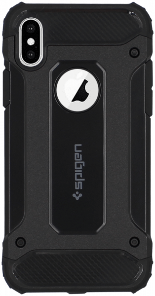Apple iPhone X ütésálló tok gyári SGP logó kihagyós légpárnás sarkas, hibrid Forcell Armor fekete