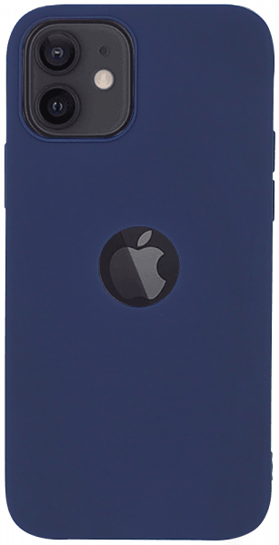 Apple iPhone 12 szilikon tok logó kihagyós sötétkék