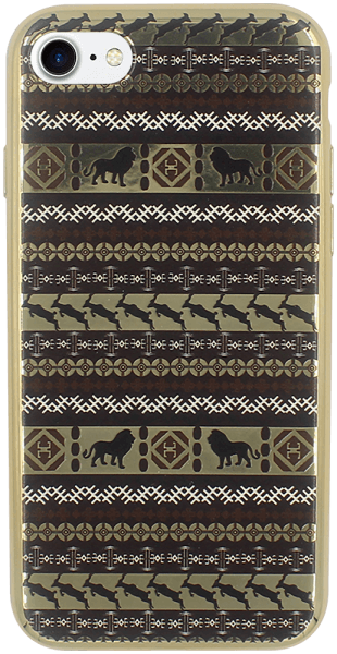 Apple iPhone 7 szilikon tok arany oroszlán mintás fekete/arany