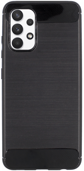 Samsung Galaxy A32 4G (SM-A325F) ütésálló szilikon tok szálcsiszolt-karbon minta légpárnás sarok fekete