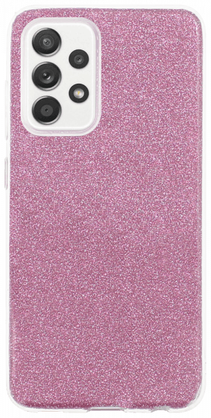 Samsung Galaxy A52 5G (SM-A526F) szilikon tok csillogó hátlap rózsaszín