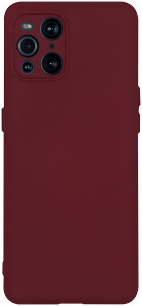 Oppo Find X3 szilikon tok kameravédővel matt bordó