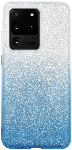 Samsung Galaxy S20 Ultra (SM-G988F) szilikon tok csillogó hátlap kék/ezüst