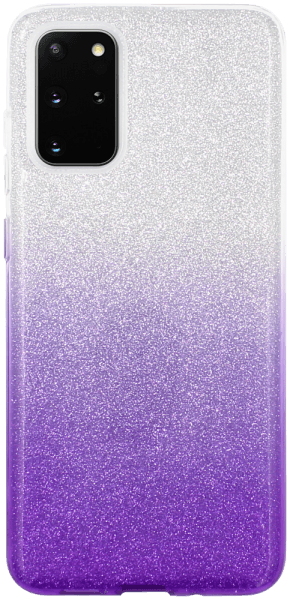 Samsung Galaxy S20 Plus (SM-G985F) szilikon tok csillogó hátlap lila/ezüst