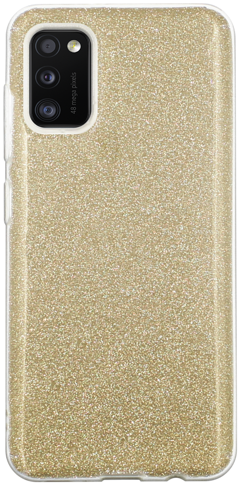 Samsung Galaxy A41 ( SM-A415F) szilikon tok csillogó hátlap arany