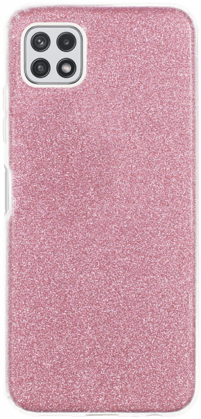 Samsung Galaxy A22 5G (SM-A226B) szilikon tok csillogó hátlap rózsaszín