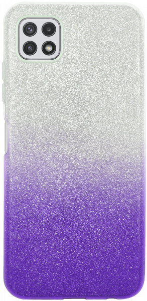 Samsung Galaxy A22 5G (SM-A226B) szilikon tok csillogó hátlap lila/ezüst