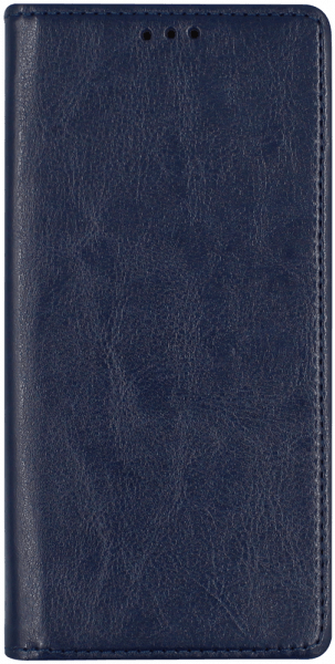 Xiaomi Redmi 9A oldalra nyíló flipes bőrtok valódi bőr sötétkék
