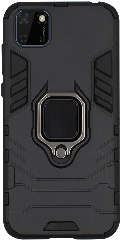 Huawei Y5P ütésálló tok légpárnás sarkas, hibrid Ring Armor fekete