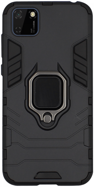 Huawei Y5P ütésálló tok légpárnás sarkas, hibrid Ring Armor fekete