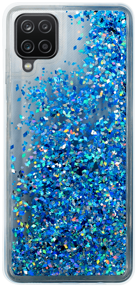Samsung Galaxy A12 (SM-A125F) szilikon tok gyári Liquid Sparkle kék/ezüst