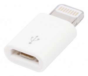 Huawei P50 átalakító adapter micro USB csatlakozóról Lightning csatlakozóra fehér