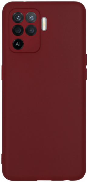 Oppo Reno5 Lite szilikon tok kameravédővel matt bordó
