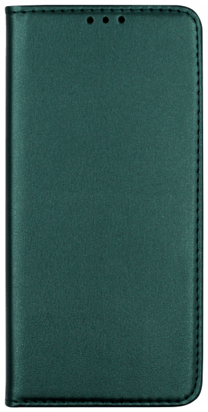 LG K52 oldalra nyíló flipes bőrtok asztali tartó funkciós sötétzöld