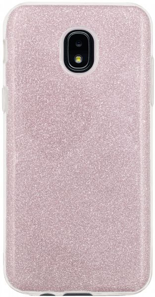 Samsung Galaxy J3 2018 (J337) szilikon tok csillogó hátlap halvány rózsaszín