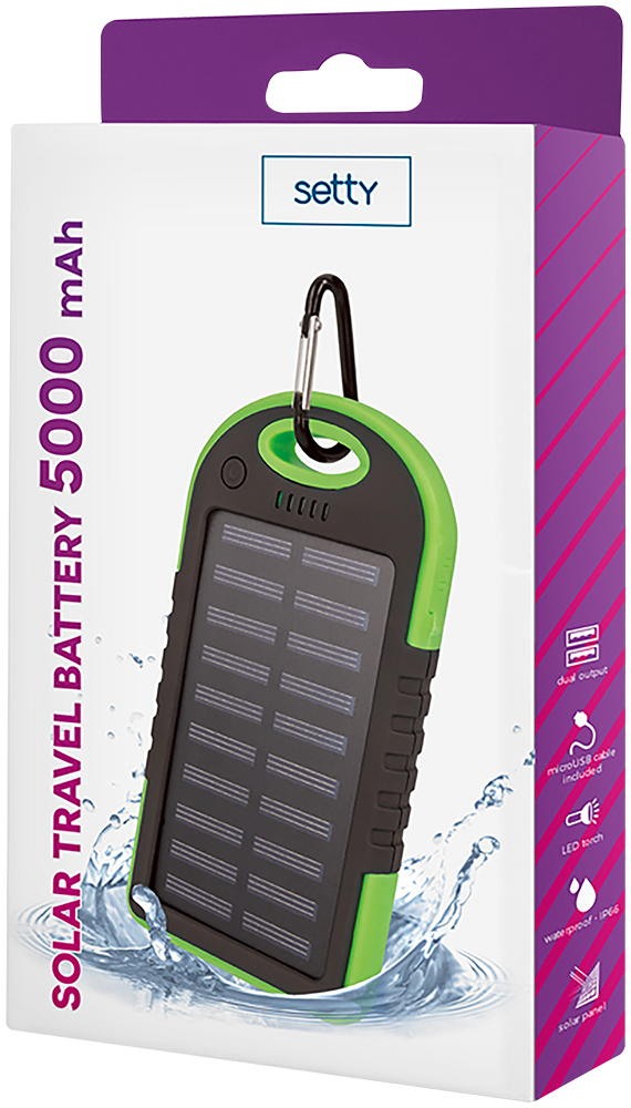 Samsung Galaxy A12 (SM-A125F) SETTY napelemes power bank - külső akkumulátor 5000 mAh