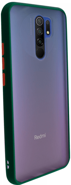 Xiaomi Redmi 9 Prime kemény hátlap Vennus Button Bumper sötétzöld