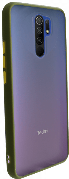Xiaomi Redmi 9 Prime kemény hátlap Vennus Button Bumper olivazöld