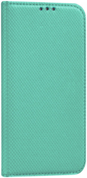 Motorola Moto G8 Plus oldalra nyíló flipes bőrtok rombusz mintás mentazöld