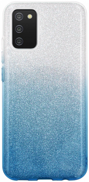 Samsung Galaxy A03s (SM-A037F) szilikon tok csillogó hátlap kék/ezüst