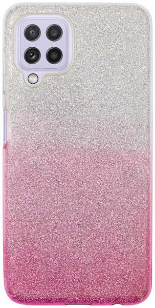 Samsung Galaxy A22 4G (SM-A225F) szilikon tok csillogó hátlap rózsaszín/ezüst