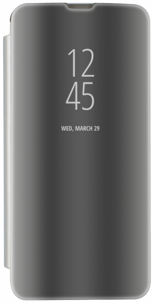 Samsung Galaxy S9 (G960) oldalra nyíló flipes bőrtok Smart Clear View ezüst