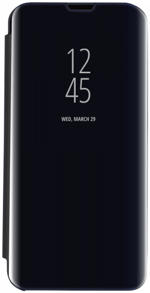 Huawei Y7 2019 oldalra nyíló flipes bőrtok Smart Clear View fekete