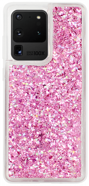 Samsung Galaxy S20 Ultra (SM-G988B) szilikon tok gyári Liquid Sparkle rózsaszín