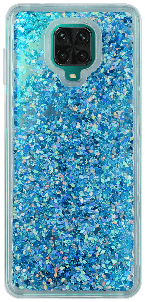 Xiaomi Redmi Note 9 Pro szilikon tok gyári Liquid Sparkle kék/ezüst