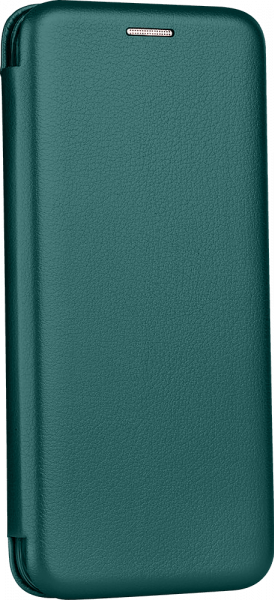 LG K42 oldalra nyíló mágneses flipes bőrtok prémium minőség sötétzöld