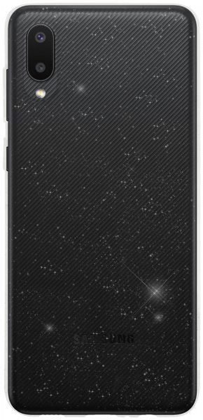Samsung Galaxy A02 (SM-A022F) szilikon tok csillogó átlátszó