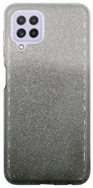 Samsung Galaxy M32 (SM-M325F) szilikon tok csillogó hátlap fekete/ezüst