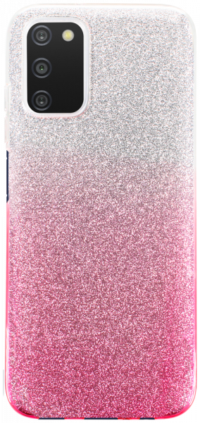Samsung Galaxy A03s (SM-A037F) szilikon tok csillogó hátlap rózsaszín/ezüst