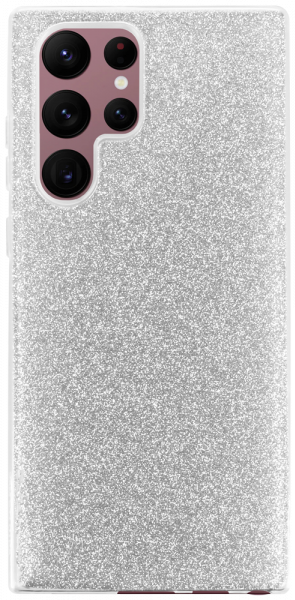 Samsung Galaxy S22 Ultra 5G (SM-S908B) szilikon tok csillogó hátlap ezüst