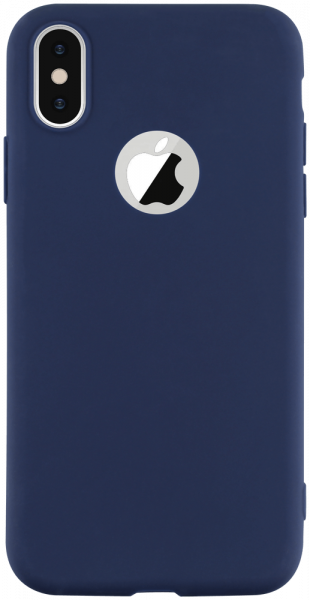 Apple iPhone X szilikon tok logó kihagyós sötétkék